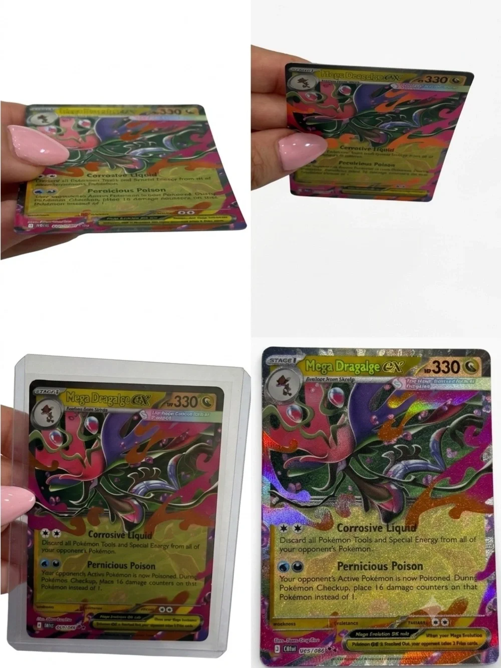 2026 Pokemon Mega Dragalge EX Holographic Card 065/086 Double Rare Chaos Rising